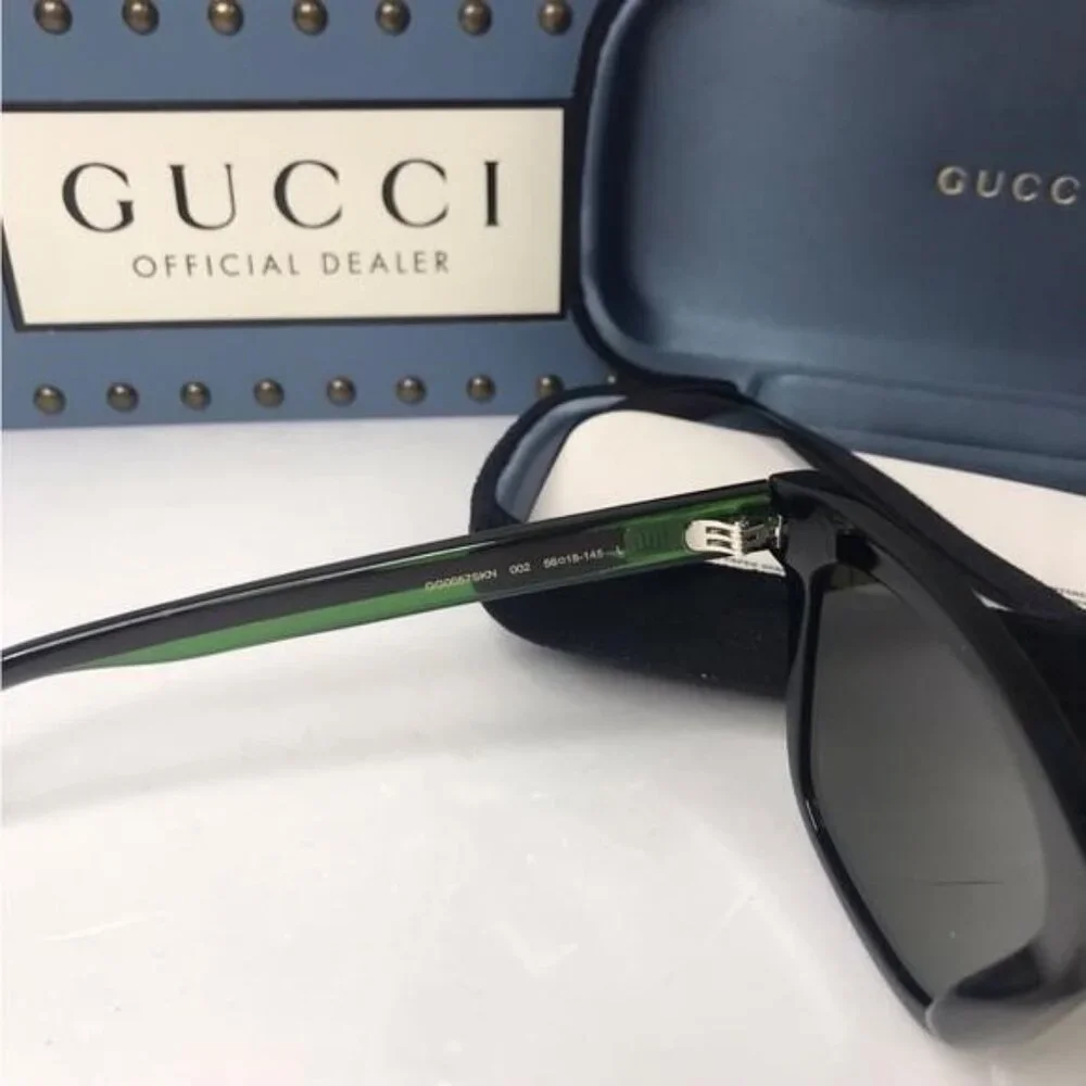 💯 - New Authentic Gucci GG0057SK 002 56 GG0057SK Unisex Sunglasses - Picture 6 of 15